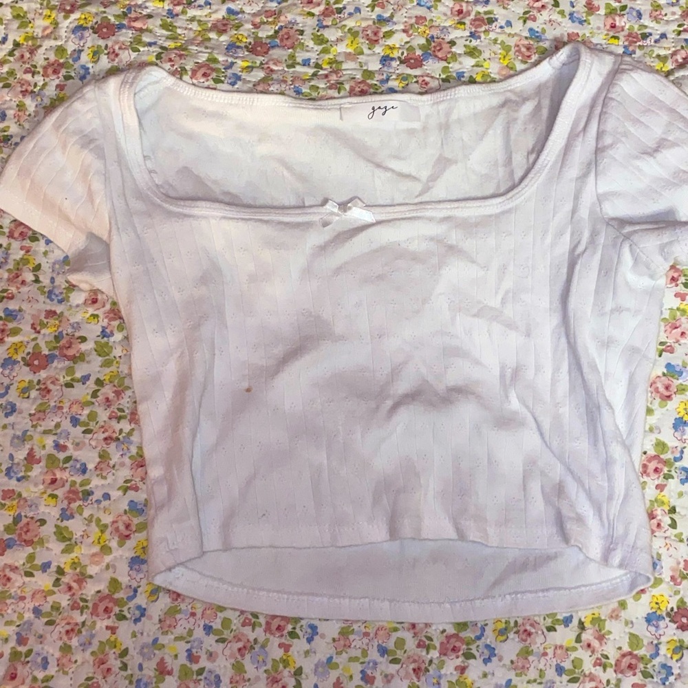 White Bow Crop Top